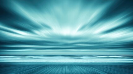 Abstract Seascape Teal Sky Motion Blur Ocean Waves Coastal Horizon Serene Beach Dynamic Cloudscape Tranquil Atmosphere Peaceful Vista Horizon Line Coastal Scene
