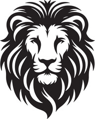 Lion Head Silhouette Vector Icon Design