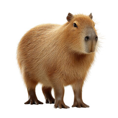 Adorable Capybara: Nature's Largest Rodent on a white background.