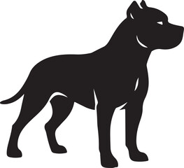 Pit Bull Dog Silhouette Vector Artwork