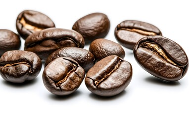 Obraz premium Closeup Roasted Coffee Beans Aromatic Rich Brown