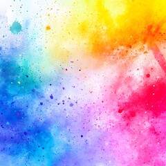 Fototapeta premium Vibrant Rainbow Watercolor Splashes Abstract Background