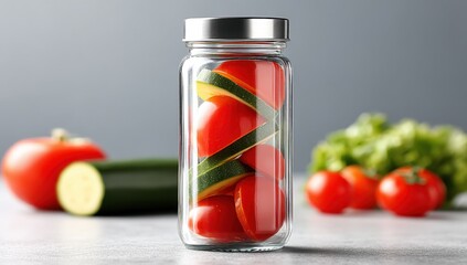 Tomato and Zucchini in Jar