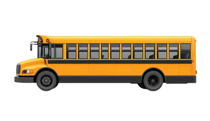 Classic Yellow School Bus Side View