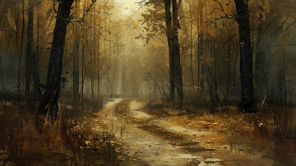 Obraz premium Autumnal forest path