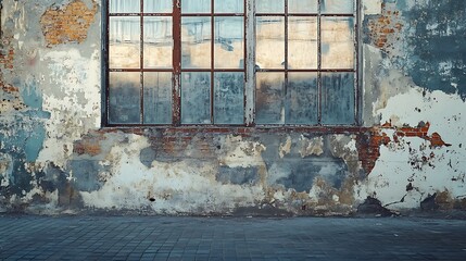 Old wall and window creating a sense of urban decay and industrial history.
