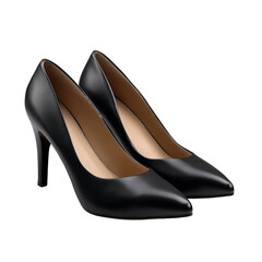 Classic black pumps with pointy toes and stiletto heels for women