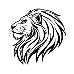lion head line art vector art silhouette