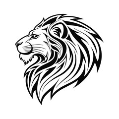 lion head line art vector art silhouette