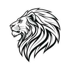 Obraz premium lion head line art vector art silhouette