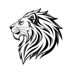 lion head line art vector art silhouette