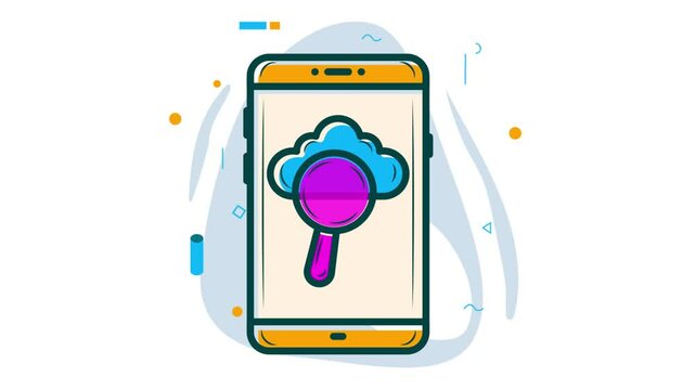 mobile cloud computing ai architecture animation, client-to-cloud and cloud-to-client security animated video Artificial intelligence Clip Natural Language Processing footage Machine Learning motion
