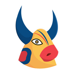 Carnival bull face mask. Vector
