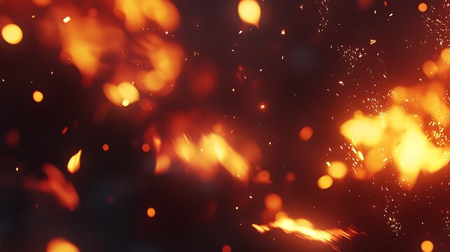 Bright orange backdrop featuring radiant bokeh particles and soft glowing light spots in a dreamy layout