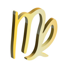 3d virgo zodiac sign Esoteric symbol Astrology clipart Element for design