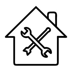 House Shaped with Wrenches Icon