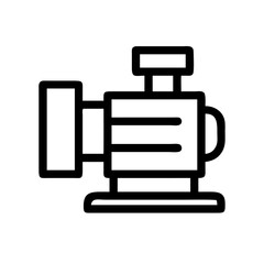 Irrigation Pump Icon , Agricultural Water Pump, Line Art Vector for Farming and Fluid Transfer