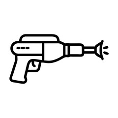 Motorized Sprayer Icon , Agricultural Spray Gun with Nozzle, Line Art Pest Control Equipment