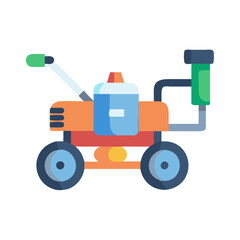 Colorful Motorized Sprayer Icon,Agricultural Spray Machine, Flat Style Farming Equipment