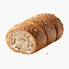 Sliced Oat Bread Loaf on Dark Transparent background