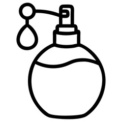 Perfume Atomizer Icon , Vintage Fragrance Spray Bottle, Line Art Cosmetic Dispenser