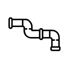 Pipes Glyph Icon , Industrial Plumbing System, Black Solid Water Pipeline Symbol
