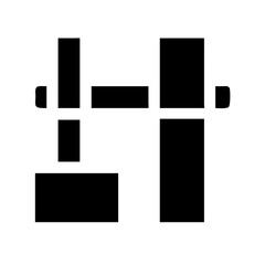 Industrial Pump Glyph Icon , Solid Black Utility Motor, Mechanical Fluid Transfer Equipment