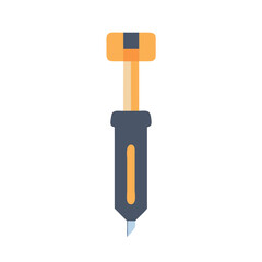 Colorful Screwdriver Icon, Flat Style Hand Tool, DIY Repair Equipment Vector