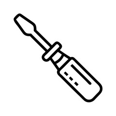 Flathead Screwdriver Icon , Hand Tool Outline for Repair, Maintenance, and DIY Projects