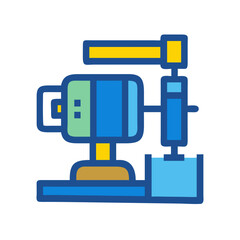 Colorful Water Pump Icon , Industrial Water Extraction Machine, Flat Style Vector