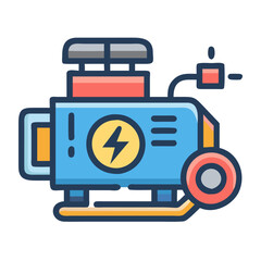 Electric Engine Icon ,Colorful Vector Motor Symbol for Industrial Power and Energy Concepts