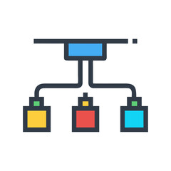 Track Lighting Icon , Modern Ceiling Fixture Colored Vector for Home and Interior Design