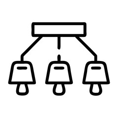 Modern Fixtures Icon  Minimalist Ceiling Light Vector Symbol for Interior Design