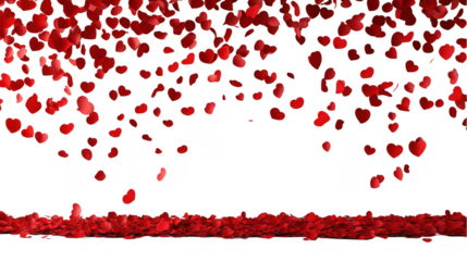 Falling Red Rose Petals on Black Background
