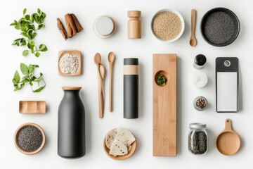 Stylish kitchenware flatlay