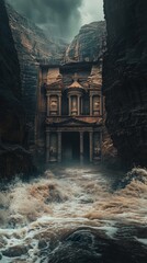 Petra flooded by rains (with copy space vertically) 9:16