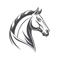 Horse Head Silhouette Vector Art and Icons on White Background. Vector Illustration