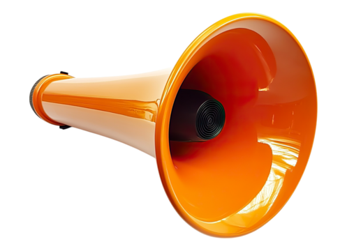 Bright orange megaphone