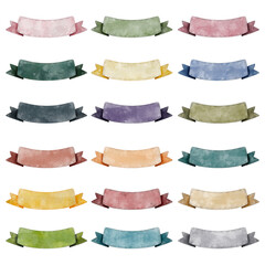 Set of watercolor colorful banner