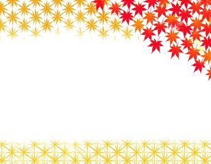 Obraz premium 赤と黄色の紅葉のフレーム