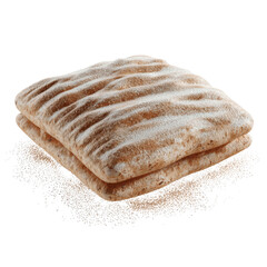 Delicious Double-Layered Cinnamon Sugar Biscuit, Close-up Studio Shot
