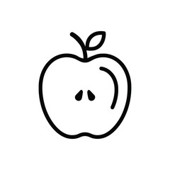 Half Apple Icon: Fruit, Healthy, and Food Vector Illustration