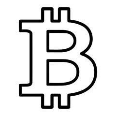 Obraz premium Bitcoin symbol icon outline on transparent background 