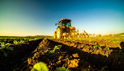 Fototapeta premium Innovation in agriculture starts with powerful machinery. 