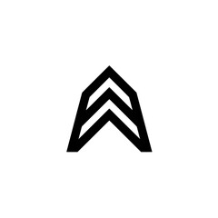 Abstract Arrow Icon: A minimalist black arrow design, symbolizing direction, growth, and forward movement, perfect for representing concepts such as progress, achievement, and digital navigation.