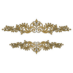 Elegant Floral Scrollwork Ornament with Swirls and Leaves