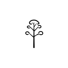 Obraz premium Minimalist Tree Icon: A stark, artistic representation of a tree, this icon captures the essence of nature in a clean, minimalist style, perfect for design projects.