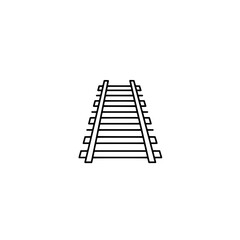Railway Tracks: Simple linear illustration of railway tracks against a clean background, symbolizing journey, transport, and travel.