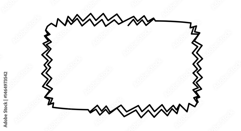 Poster abstract zigzag frame: a simple yet striking frame design featuring a series of repeating zigzags, t