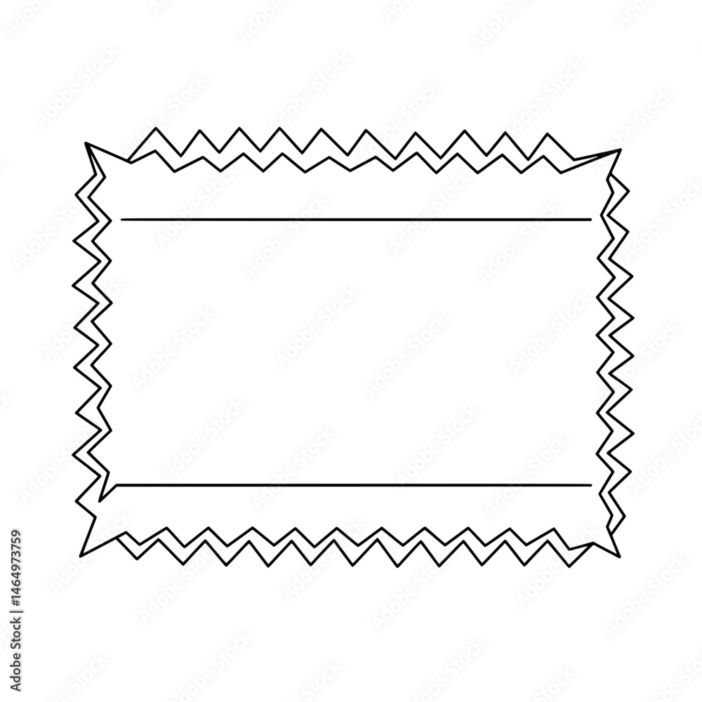 Fototapete Zigzag Border Frame: A simple yet eye-catching frame featuring a zigzag border, perfect for adding a touch of playful energy to your designs. Ideal for certificates, invitations.